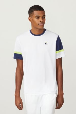 FILA Plr Doubles Crew Shirts White,Mens Tennis | CA.PLHNGV351